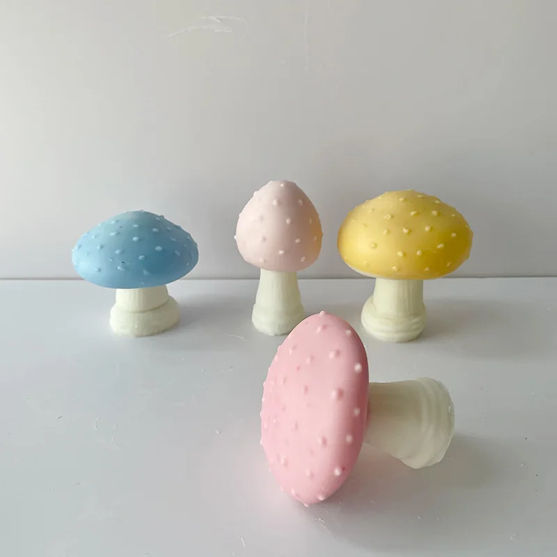 3D Mushroom Candle Silicone Mold Party Telecom Mousse Cookie Mold DIY Handmade Soap Gypsum Aromatherapy Diffuser Stone