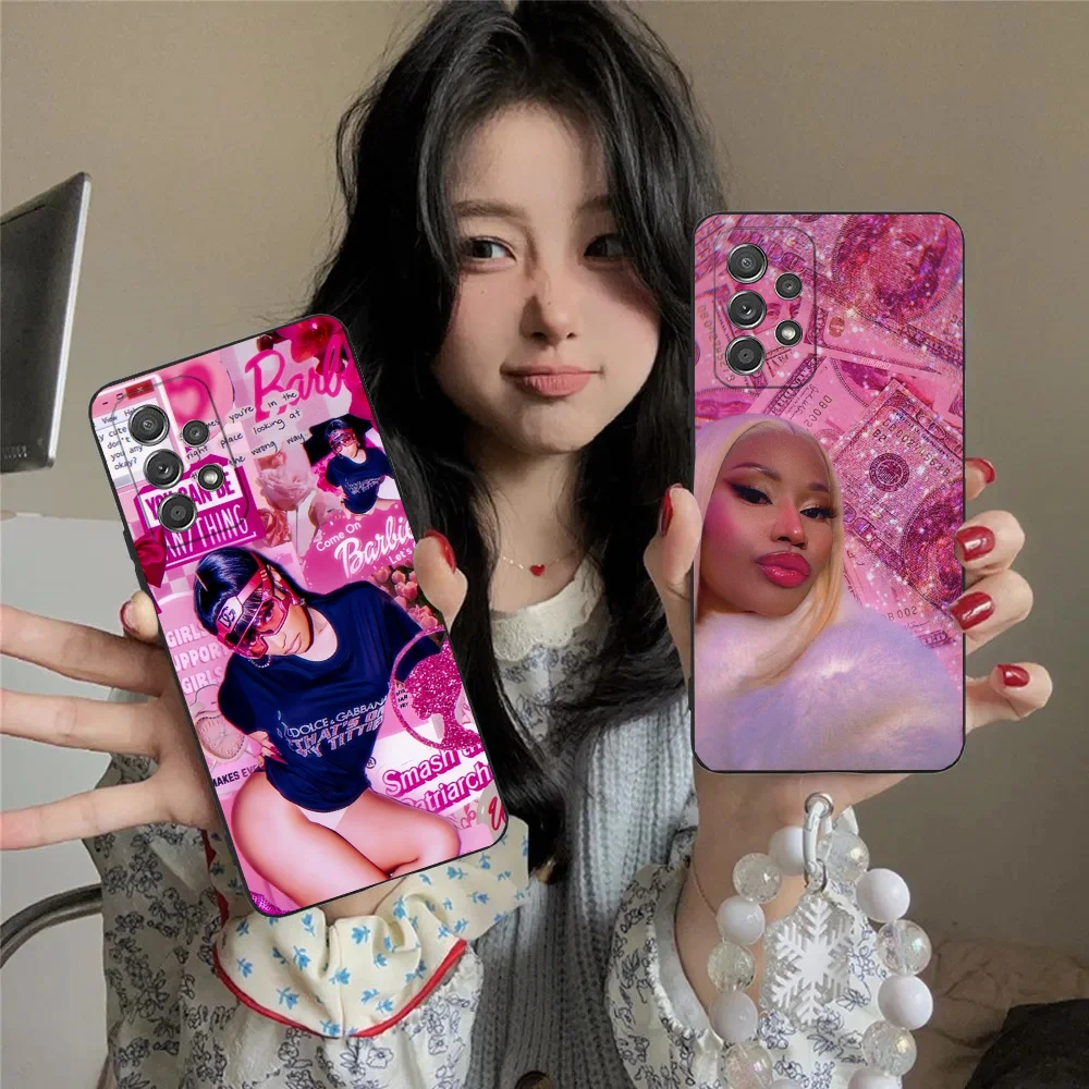 N-Nicki M-Minaj Rapper Phone Case For Samsung S24,23,22,30,21,10,9,Ultra,Plus,Lite,FE,5G Black Soft Case