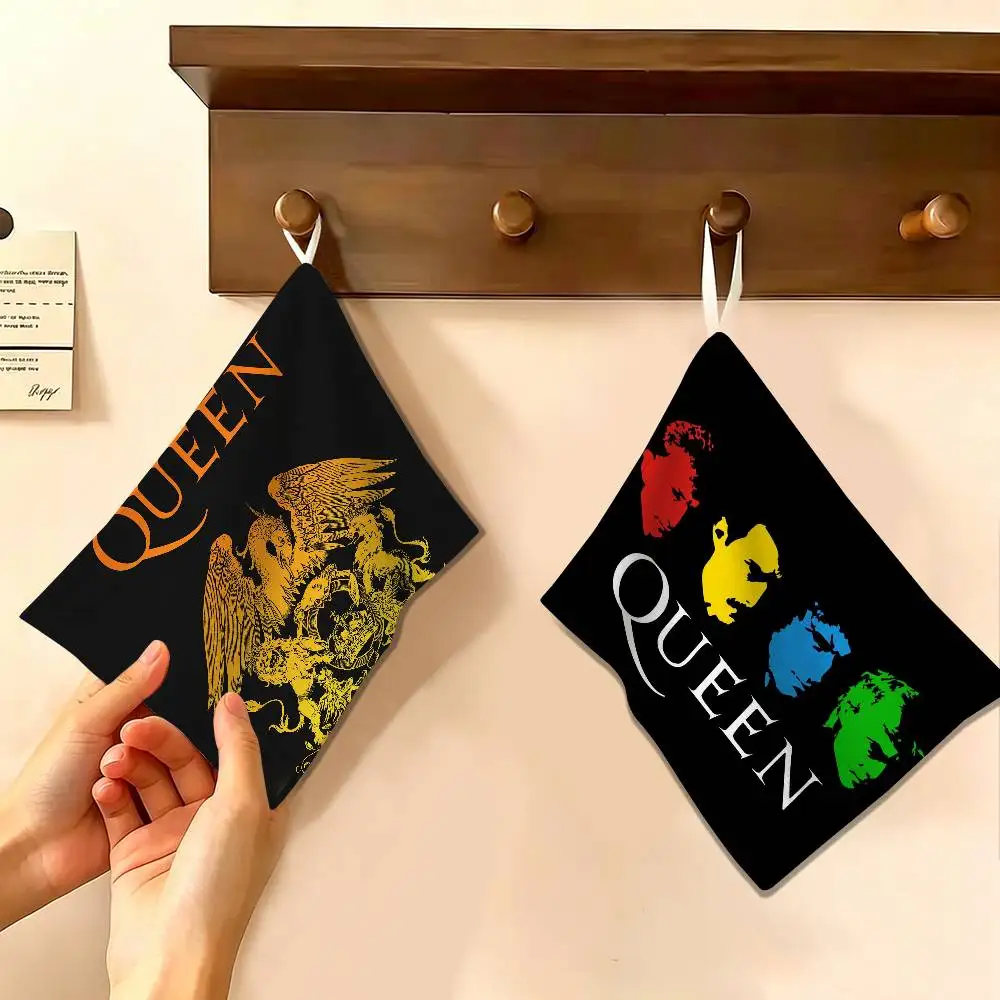 Freddie Mercury Queen Polyester Cotton Hand Wiping Towel, Anti-shrink Hanging Kitchen Cloth for Household Cleaning