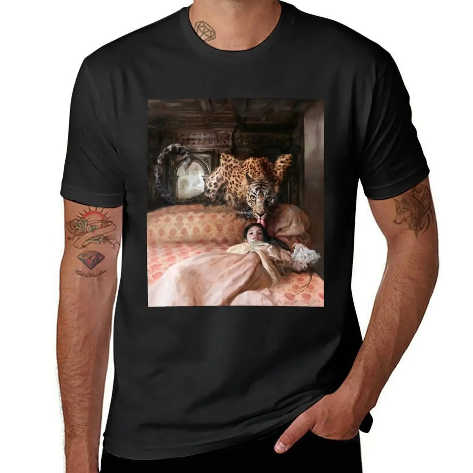 Le lit anglais - Tigre et femme - Guillermo Lorca Garcia T-Shirt vintage rapper graphic tees T-shirt men