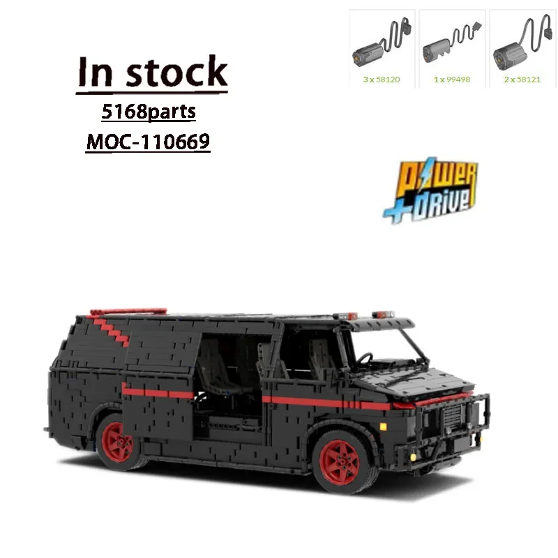 

MOC-110669 Black 90's Classic Van Building Block Model • 5168 Parts MOC Creative Boy Kids Christmas Building Block Toy Gift