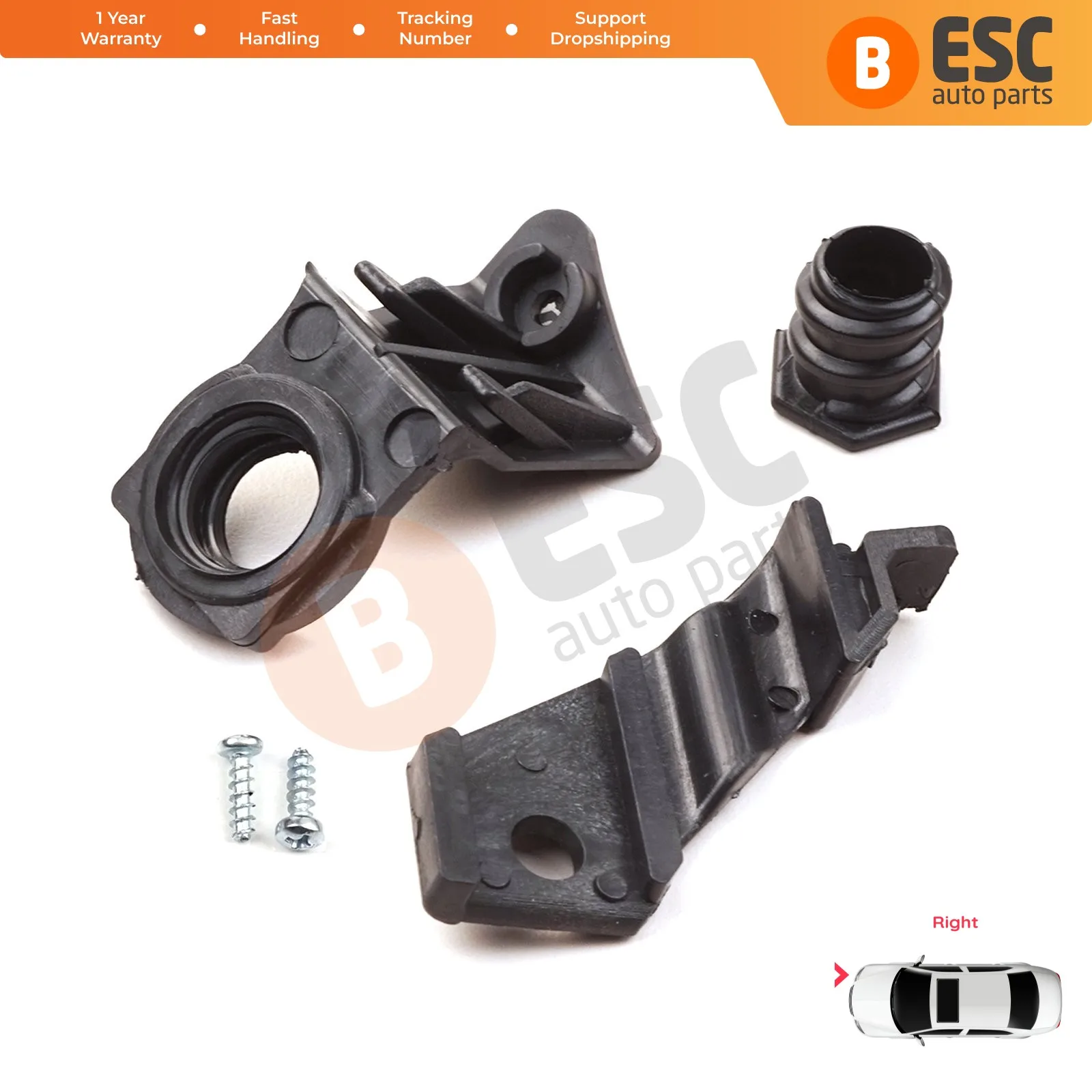 EHL29 Right Headlight Housing Repair Mount Holder Bracket Clips Kit for VW Jetta 2005-2010 Golf MK5 A5 1K 2004-2009 1K0998226