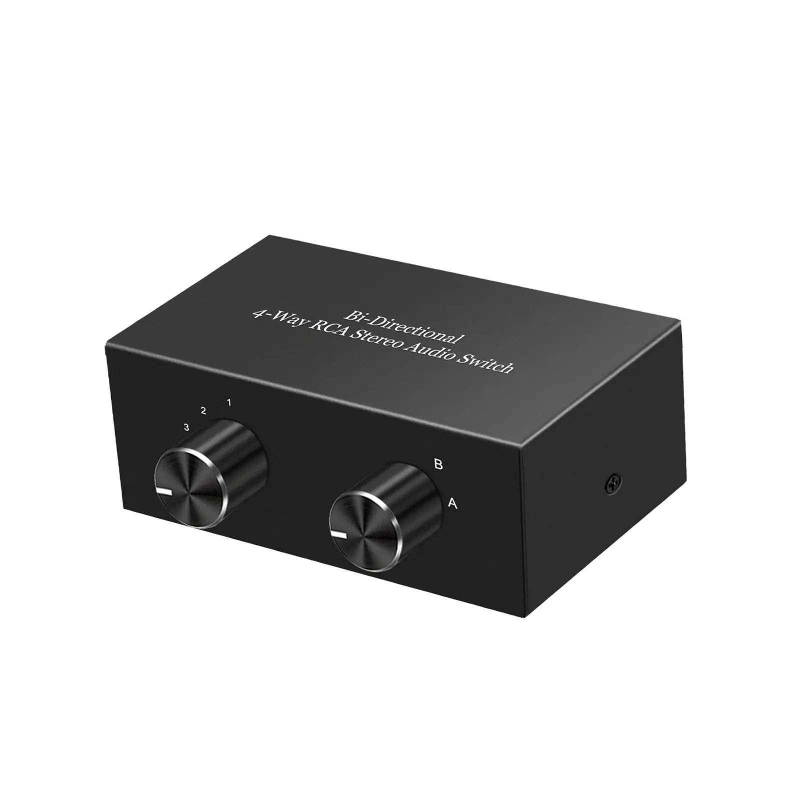Multifunction Bi Directional 4 Way RCA Stereo Audio Switch Compact for Video