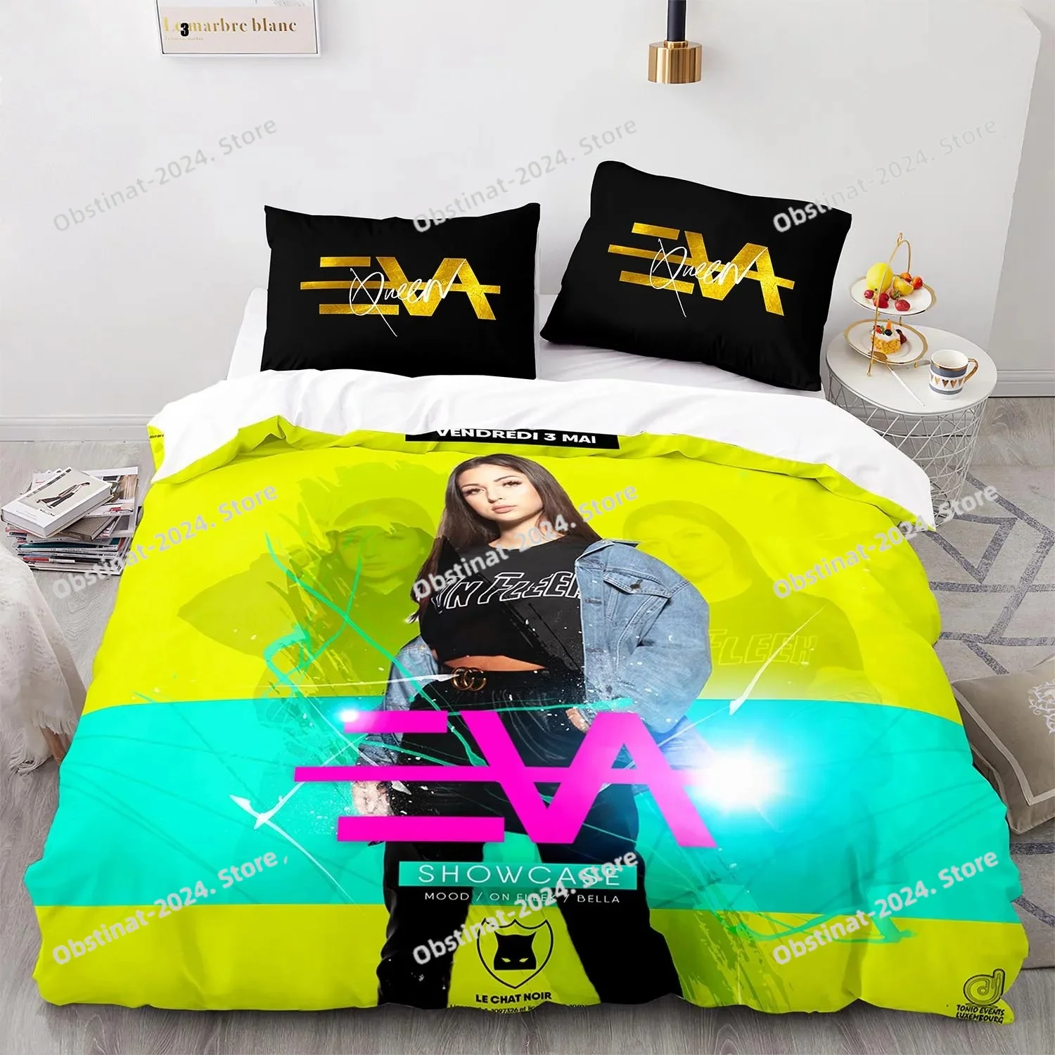 New Eva Queen Bedding Set Single Twin Full Queen King Size Eva Queen Bed Set Aldult Kid постельное бельё 3D Anime 008