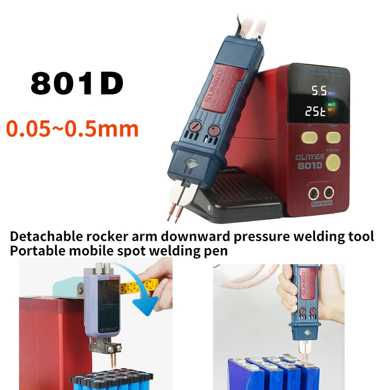 

12KW 801D Storage Capacity Spot Welding Machine Household DIY Handheld Battery Spot Welder 0.3mm Pure Nickel Welding 1800A