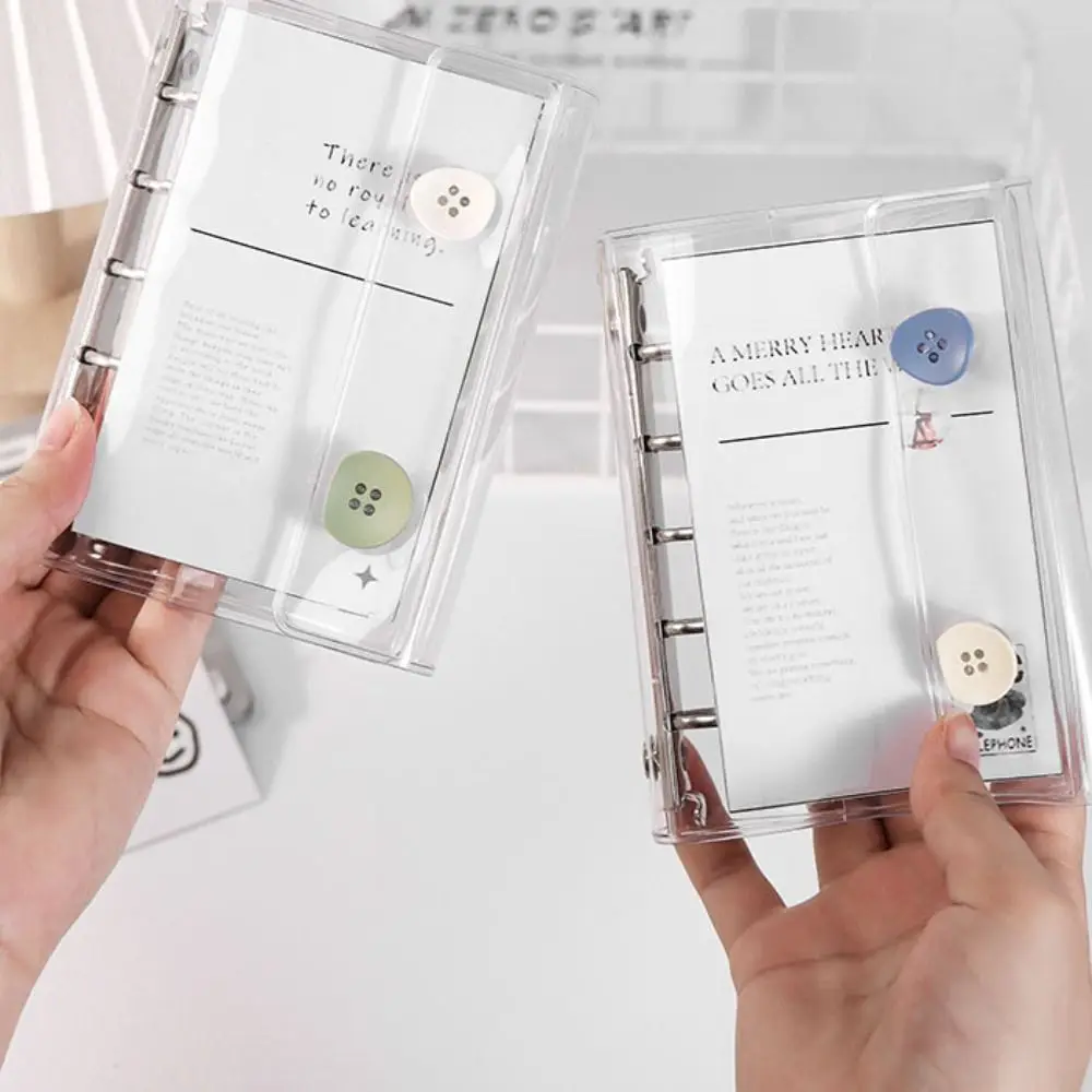 Mode Transparante M5 bindmiddel Meerdere kleuren 5-gaats losbladige notebook PVC dubbele gesp Mini bindmiddel Studenten