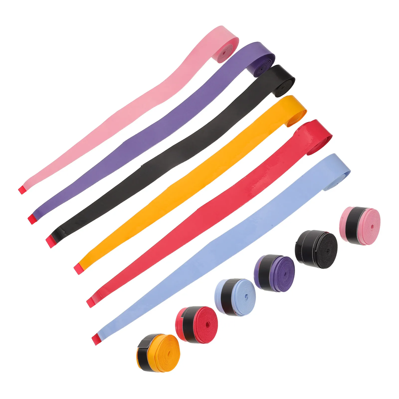 6 Pares de Cintas Absorbentes para Raquetas de Bádminton - Overgrip Antideslizante de PU Multicolor para Entrenamiento Deportivo y Torneos