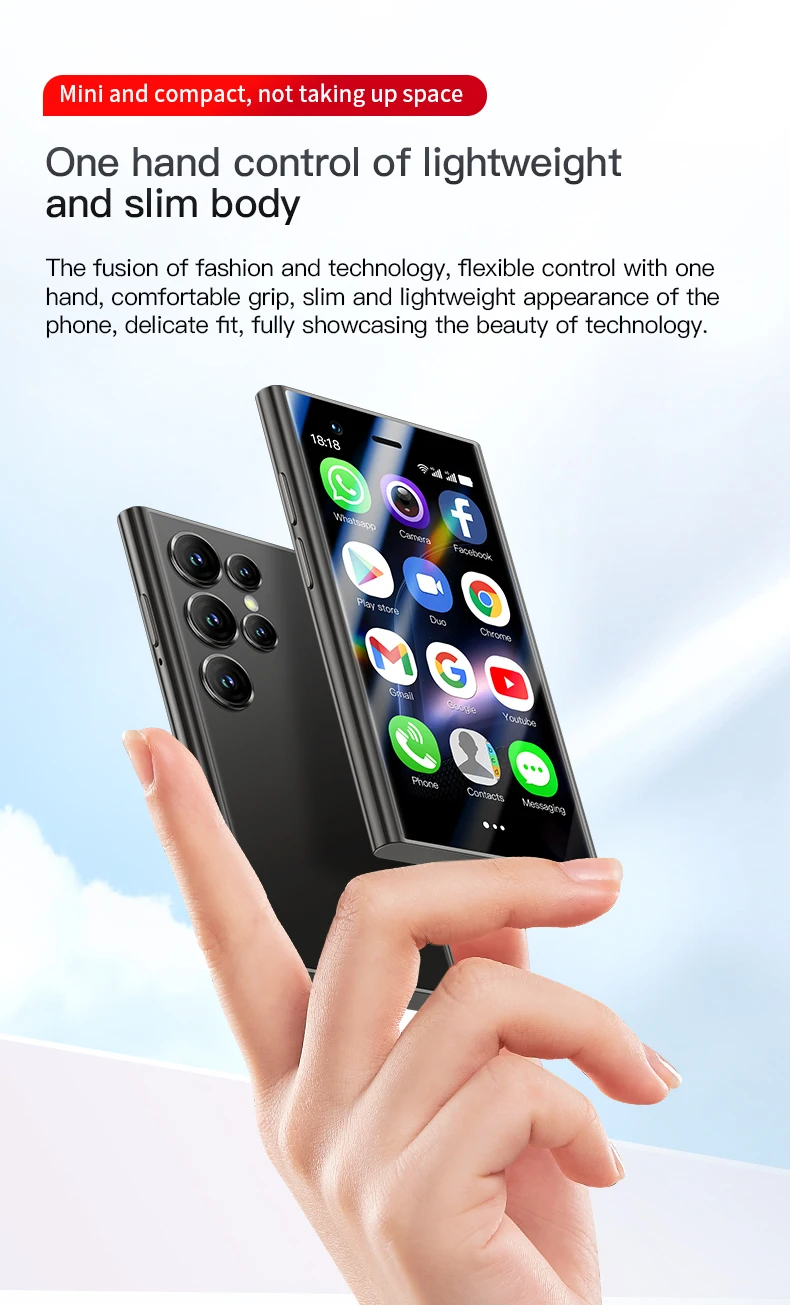 SOYES S24 Pro Max 4G Mini Smartphone 3.0inches MTK Quad Core 2GB RAM 16GB ROM Dual SIM Card 5MP 2500mAh Android CellPhone