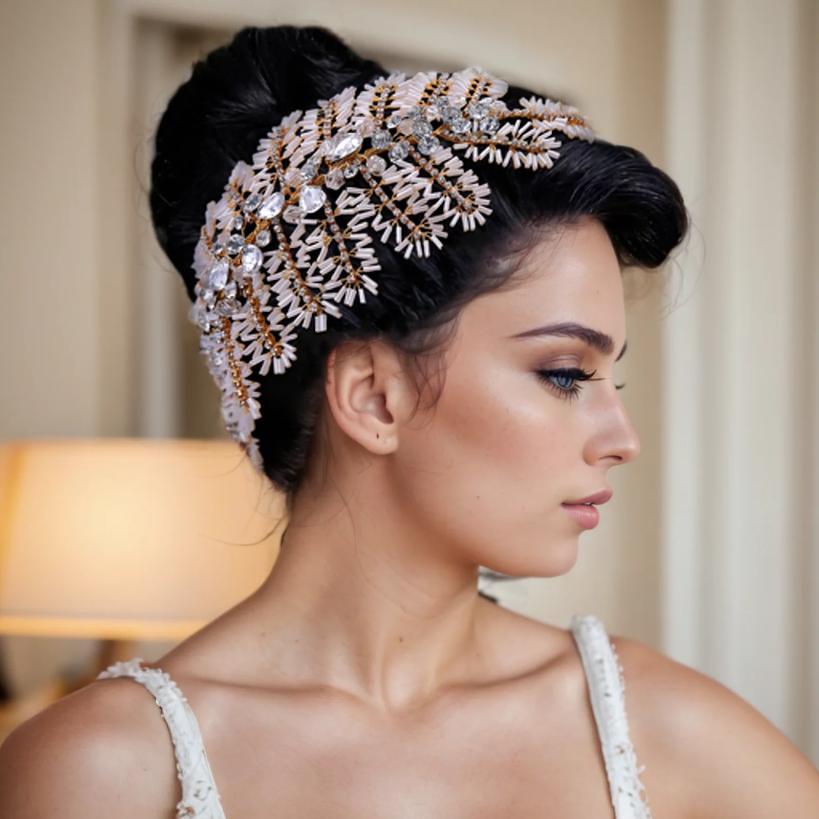 HP247 Luxury Rhinestone Wedding Headbands Bridal Hair Accessories Diamonds Diadem Bride Headdress Headwear for Women Prom Gift