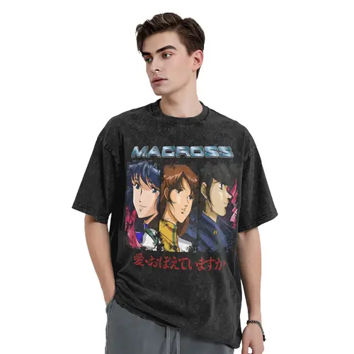 Imagen 2 del producto DYRL 40 aniversario camiseta Macross Hip Hop lavado Harajuku camisetas Vintage para hombres mujeres Tops ropa de calle camiseta estampada
