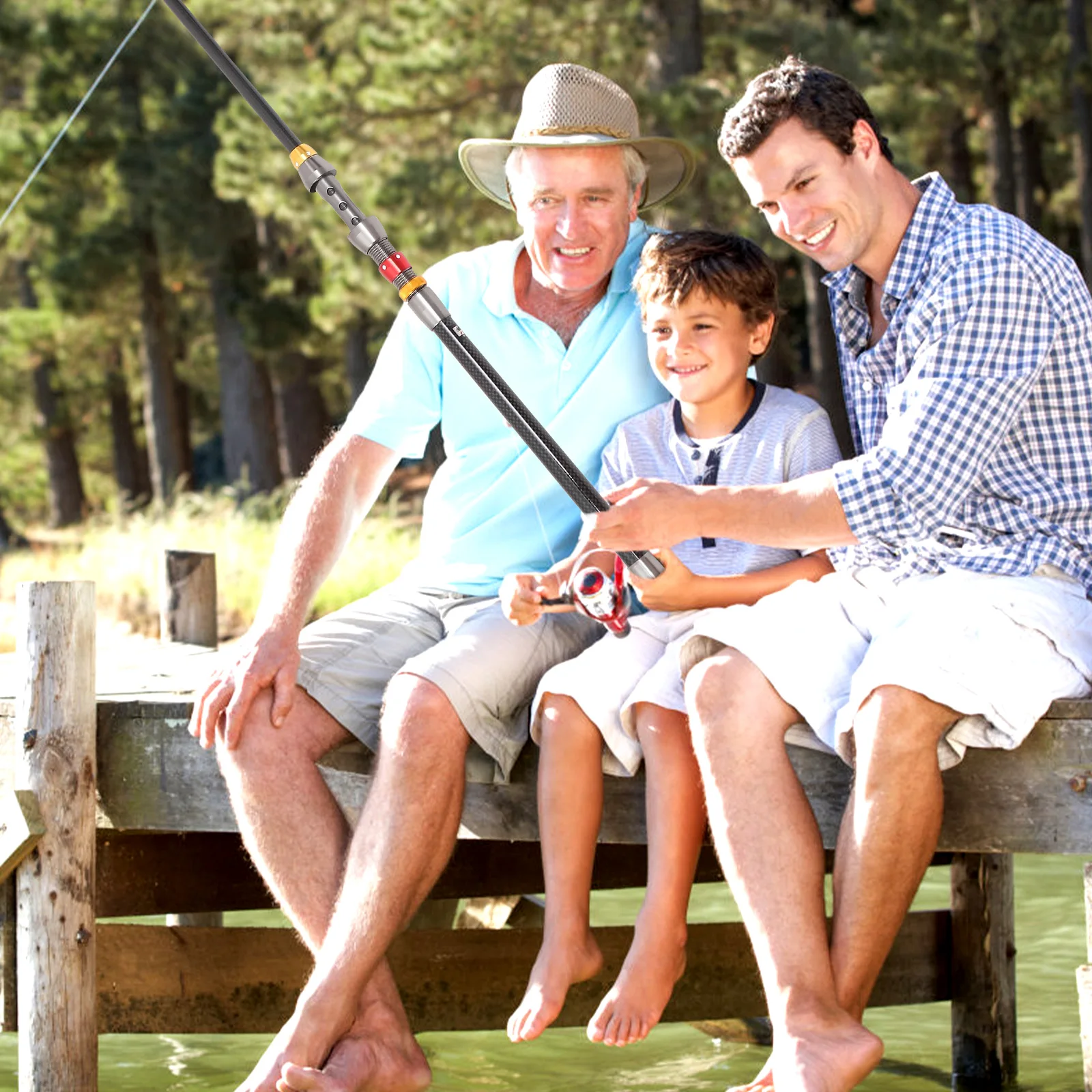 

Retractable Fishing Rod Teliscopic Pole Super Short Section Telescopic Carbon Fiber