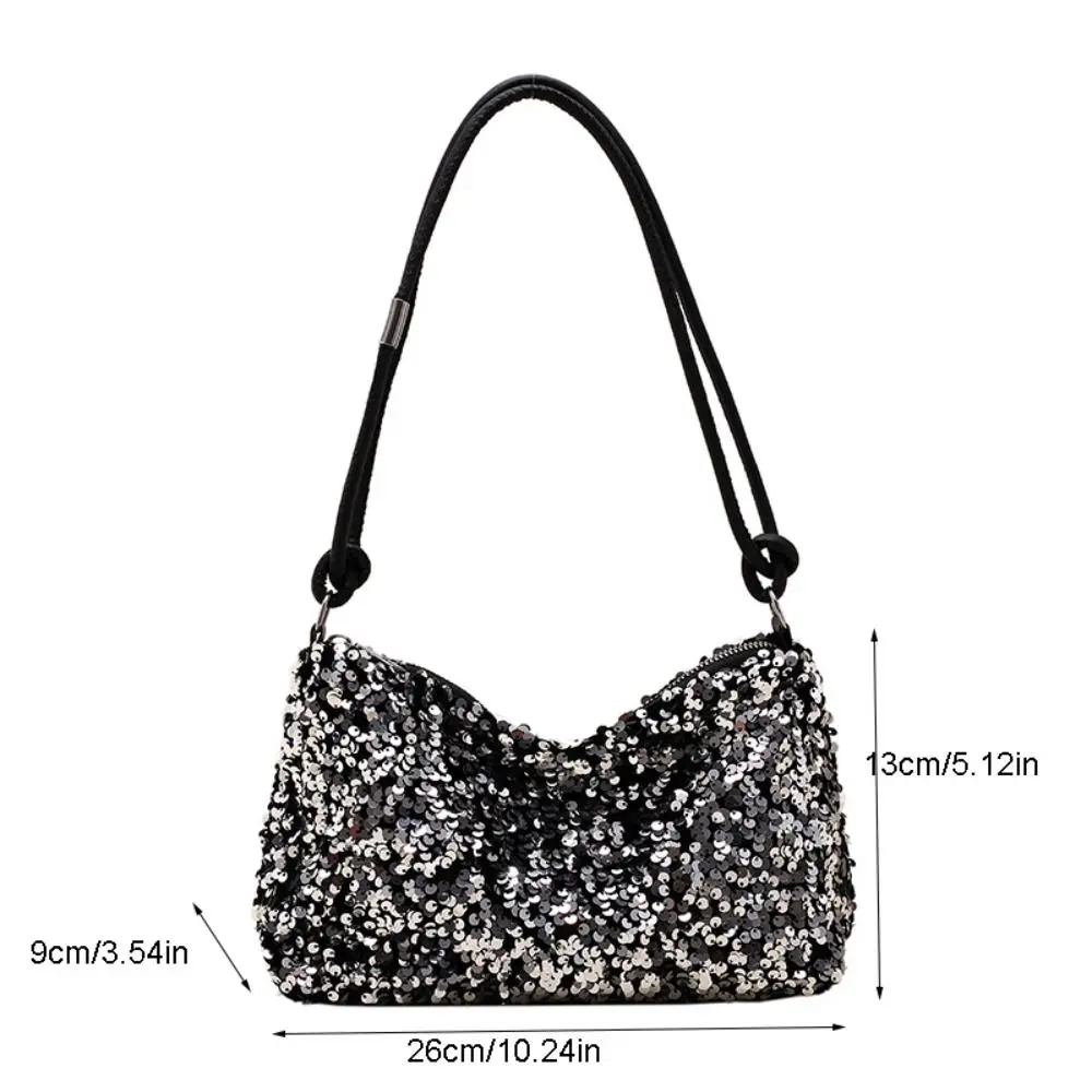 Sacs à bandoulière à paillettes solides pour dames, sac de téléphone de style coréen, sacs initiés, sac à main à paillettes, pochette de soirée