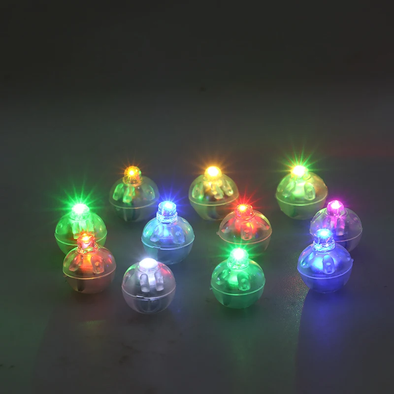 10Pcs LED Electronic Luminous Seven Color Shiny Small Round Ball Light Handmade Balloon Decoration Luminous Small Round Light