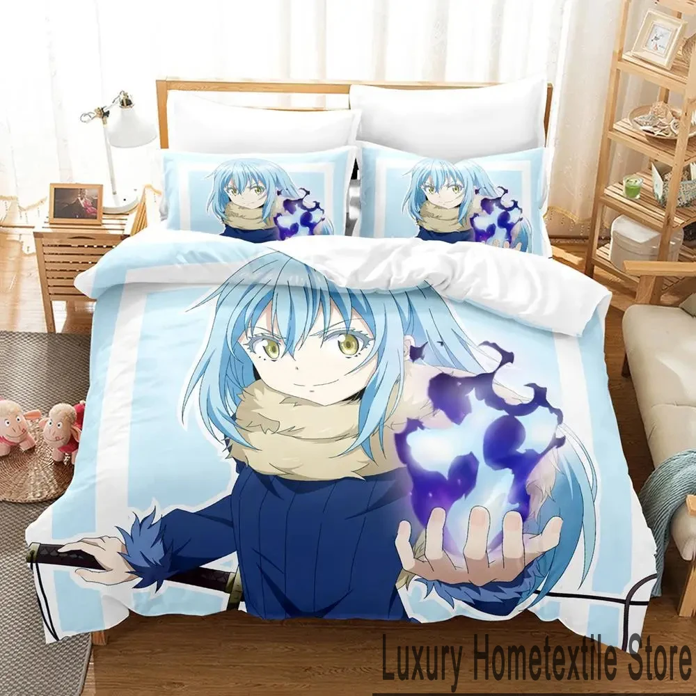 Imagem -04 - Conjunto de Cama Tensura Rimuru Capa de Edredão Capa de Edredão Consolador Que Tempo eu Reencarnei Como Lodo Tamanho King e Queen