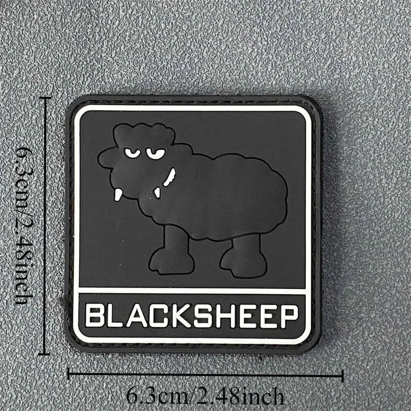 Zwarte Schapen Patch Fun Tactische Militaire Badge PVC Klittenband Rugzak Kleding Decoratie Accessoires Sticker Armband
