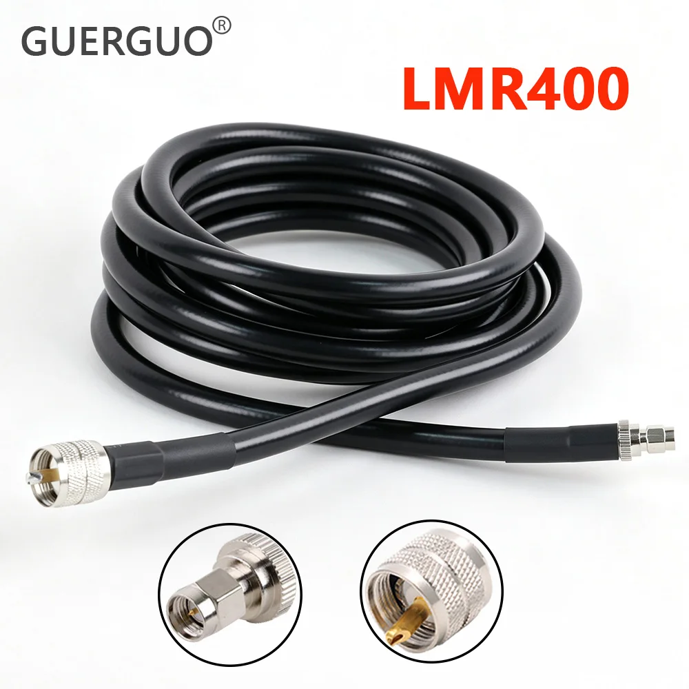 1PC PL259 UHF Male to SO239 UHF Female Connector LMR400 Cable Cord 50 Ohm 50-7 RF Coaxial Extension Jumper Pigtail Adapter 1M 2M
