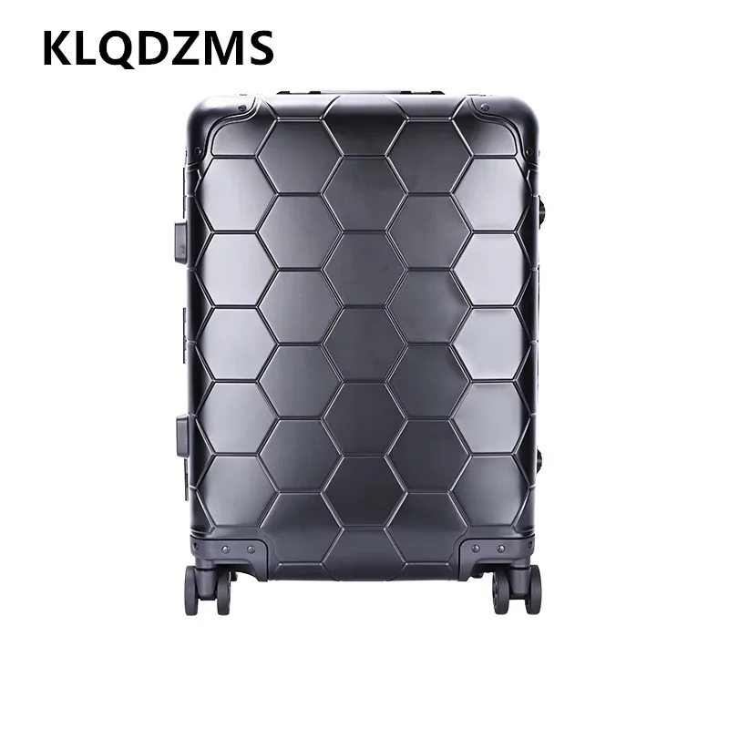 

KLQDZMS Men's Luggage All Aluminum Magnesium Alloy Boarding Box Women's Business Trolley Case 20 Inches Handheld Travel Suitcase