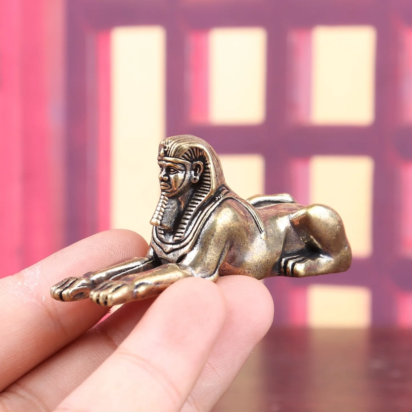 Vintage Brass Egyptian Pharaoh Figurine -  Retro Ancient Egypt Statue, Desktop Decor for Home/Office, Collectible Art Ornament