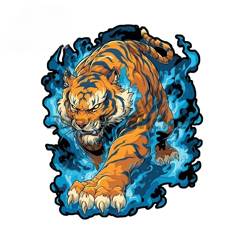 

Graffiti Wave Tiger Car Stickers Original Colorful Scratch-Proof Vinyl Decal Suitable For Luggage Rear Windshield