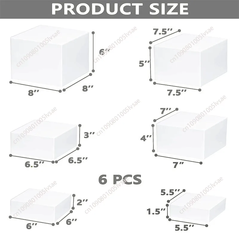 Acrylic five-sided box three-dimensional buffet display stand wedding cake decoration heightening rack base