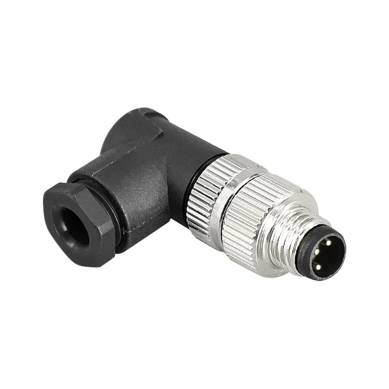 5/20/100PCS M8 sensor elbow connector waterproof male&female plug screw threaded coupling 3PIN 4PIN 8PIN A type sensor connector