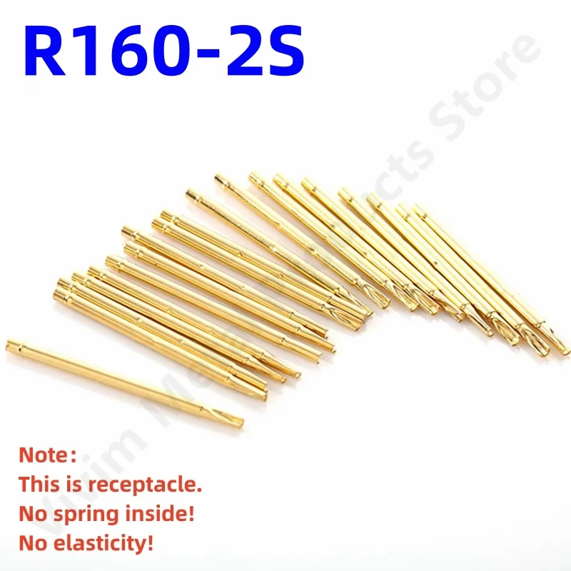 20/100PCS R160-2S Test Pin P160-B1 Receptacle Brass Tube Needle Sleeve Seat Solder Connect Probe Sleeve 23.7mm Outer Dia 1.67mm
