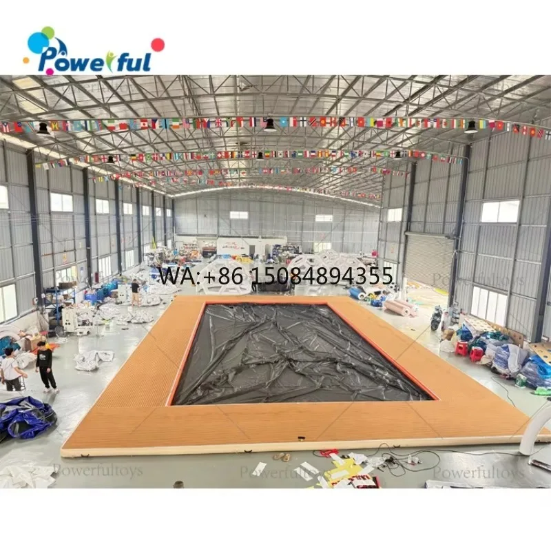 Customized Size Durable Drop Stitch Portable Inflatable Ocean Swimming Pool Floating Yacht Dock Pool