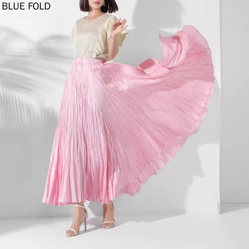 MIYAKE-Handmade Pleated Swing Skirt for Women, New Style, Super Large, Fashionable, Temperament Loose, Casual PLEATS