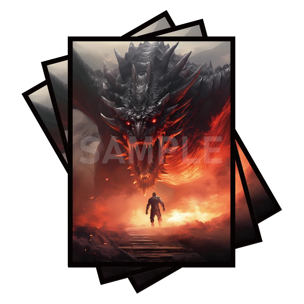 Protège-cartes MTG 100 PCS, dos mat, antidérapant et facile à mélanger, 2,6 x 3,6 po, compatible TCG OCG CCG DTCG PTCG (Dragon Roar)