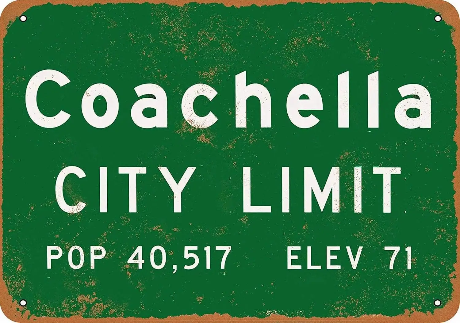 8 x 12 Metal Sign - Coachella City Limit - Retro Wall Decor Home Decor