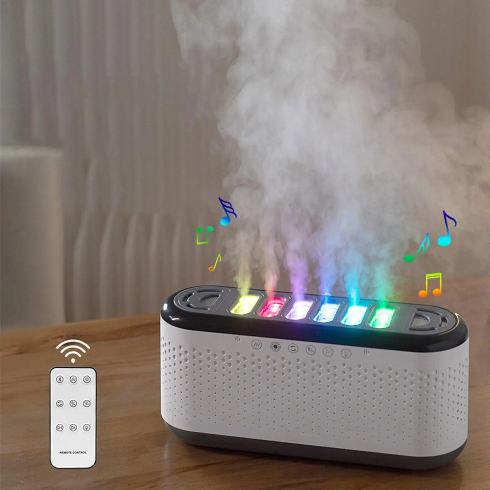 مرطب هواء صغير مع إضاءة ليلية ملونة ، مرطب صامتا لسطح المكتب ، غرفة نوم ، غرفة معيشة ، منزل ، مكتب ، ديكور منزلي ،