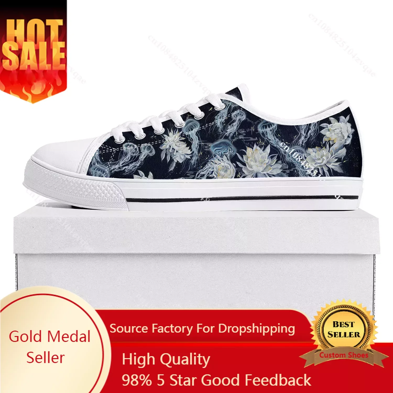 

Jellyfish Pattern Low Top High Quality Sneakers Mens Womens Teenager Tailor-made Shoe Canvas Sneaker Casual Couple Shoes