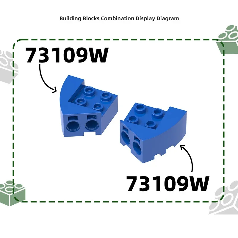 MOC 5PCS 73109WมุมArc Roof Building Blocksชุดขวาบ้านปราสาทประกอบอิฐอนุภาคDIY Ideaของเล่นเด็กของขวัญ