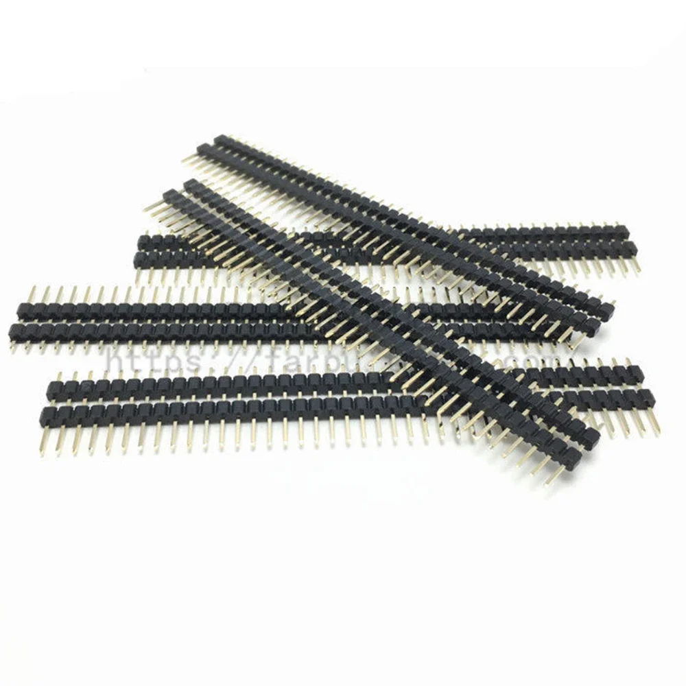 5pcs 2.54mm PCB Board Spacer 1X40P L11.4/15-25/30/35/40/45/50mm Straight Single Row Double Plastic Gold Connector Male Header