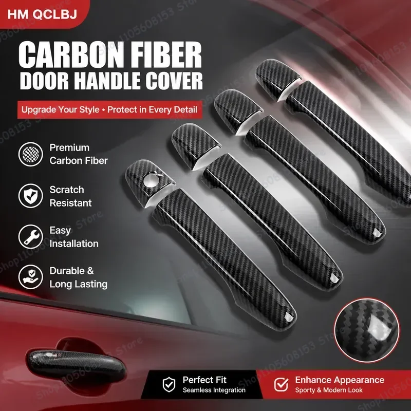 

For Subaru XV Crosstrek 2013-2017 Carbon Fiber Door Handle Sticker Decorative Trim Replacement Accessory Car Styling Upgrade