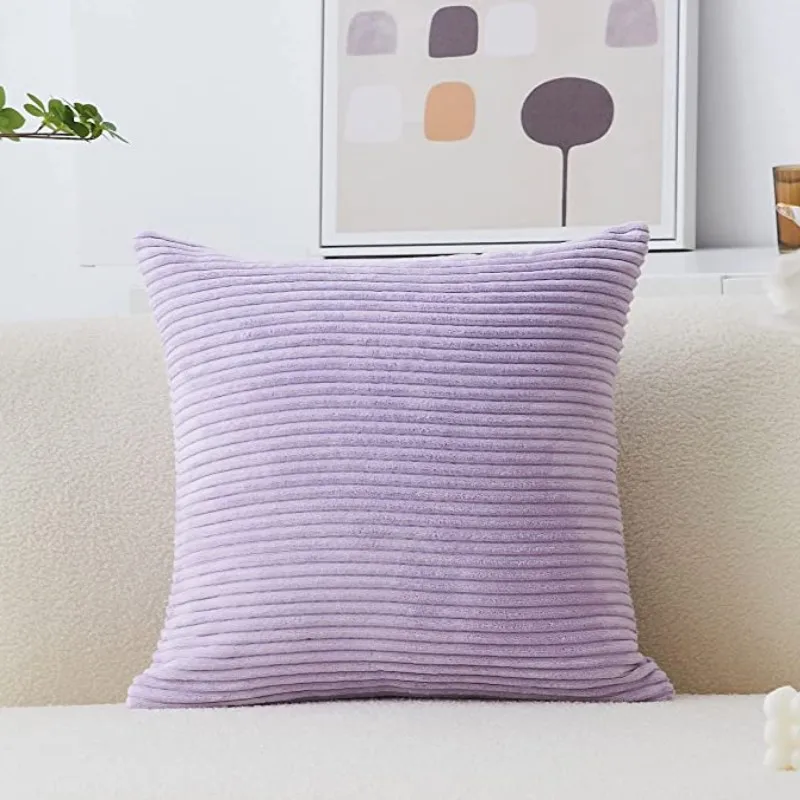 

Inyahome Лавандовый чехол для диванных подушек, однотонный сверхмягкий вельветовый декоративный Чехол ручной работы для кровати диван
