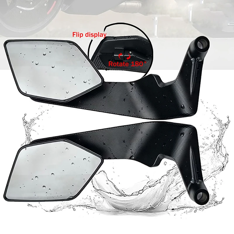 

Motorcycle Mirrors Stealth Winglets Mirror Large Mirror Surface Wings Mirror 10mm/8mm Motorcycle Rearview Mirror