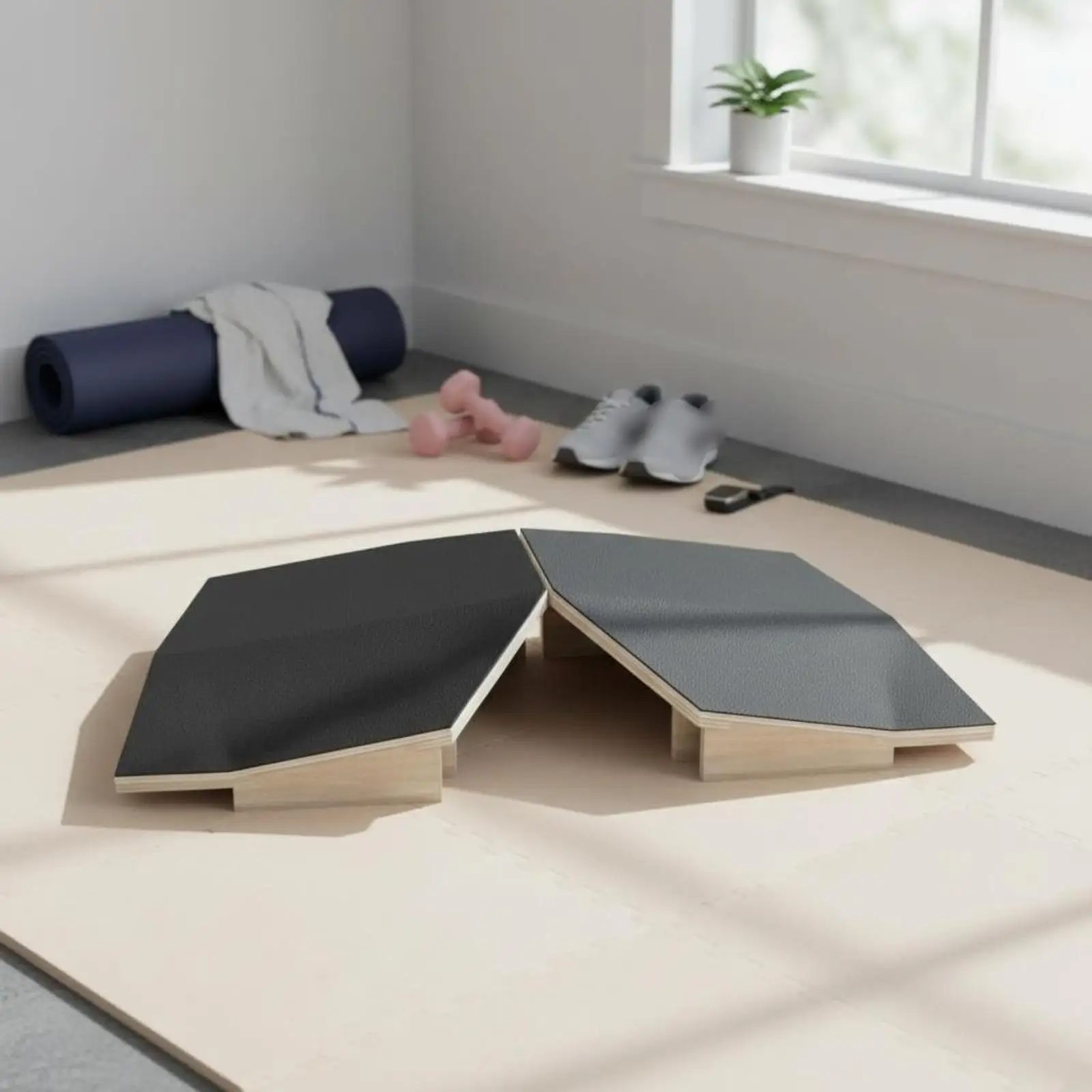 Wooden Incline Squat Board Fitness Training Platform Adjustable Slant Board for Ankle Flexibility and Leg Balance
