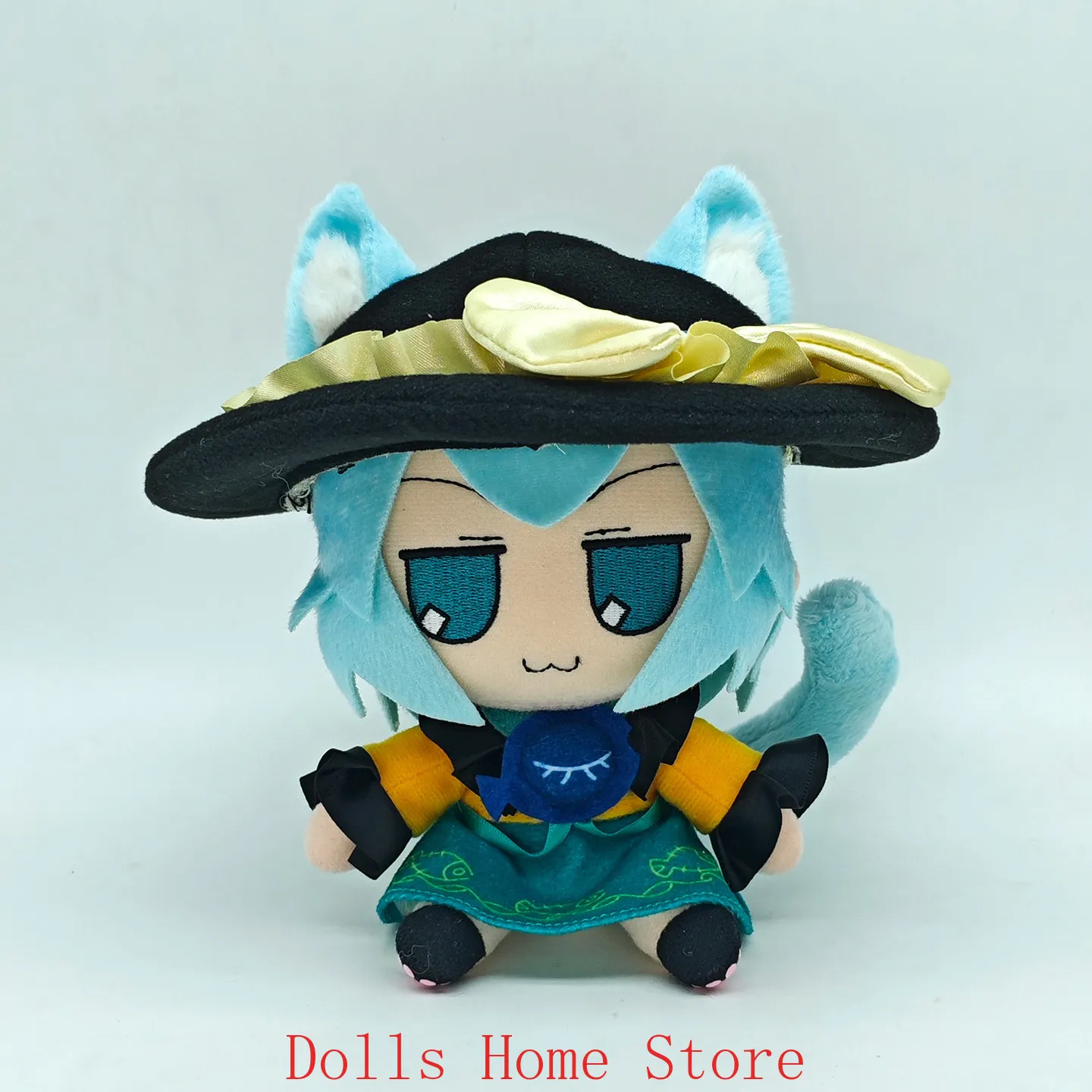 

Плюшевая игрушка-подушка Komeiji Koishi Touhou Project Fumo, аниме-фигурка сидящего кота, косплей, мультяшный талисман, рождественский подарок, 20 см