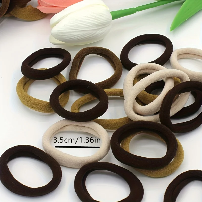 50pcs Solid Color High Elastic Small Rubber Band Hair Ring, Fashion Simple Hair Rope Hair Accessories, ideal choice for gifts