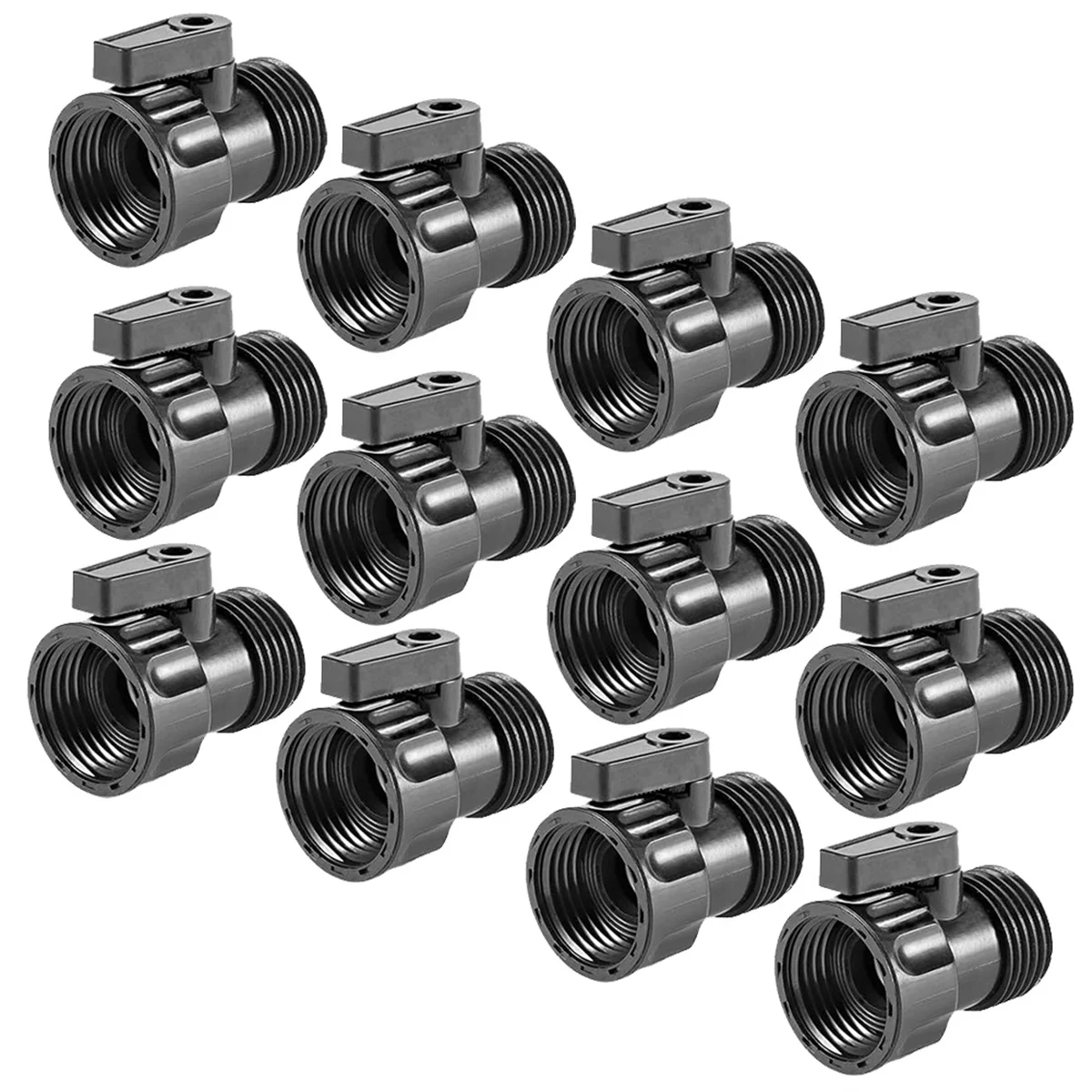 

12 Pack 3/4inch Garden Hose Shut Off Valve- Standard Water Shutoff Valve Shut-Off Ball Valve Thread Connector Coupling