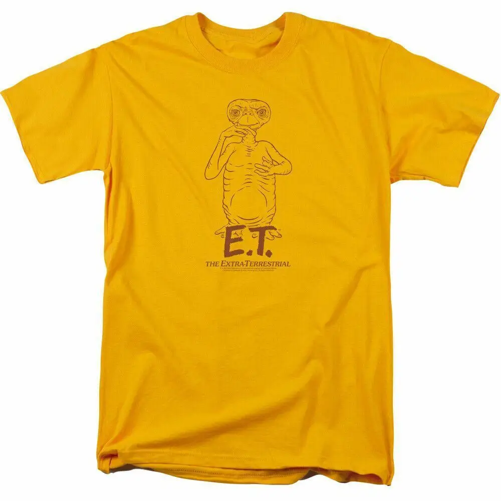 E.T. The Extra Terrestrial Alien Swag T Shirt Mens Licensed 80s Movie Tee Gold