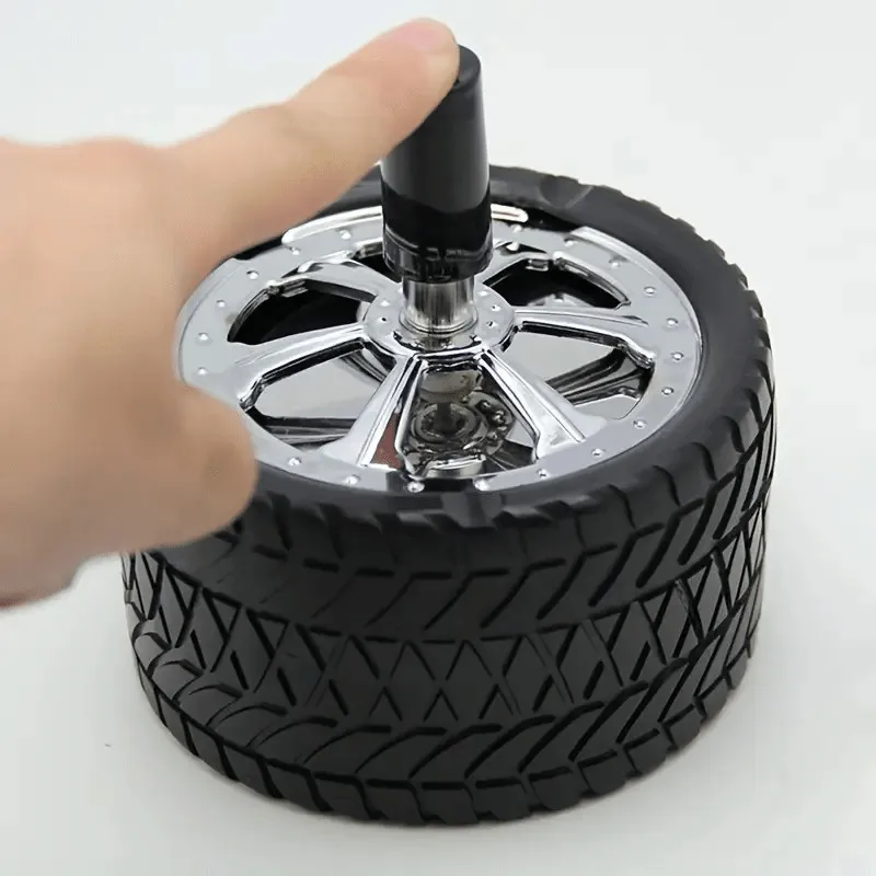 

Tire-shaped ashtray Rotating lid Car ashtray Cool screw-top ashtray Windproof, smokeless design