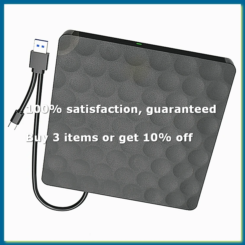 USB3.0 External Mobile Blu-Ray Recorder TYPE-C DVD Burner Portable Blu-Ray Drive Support 3D 25G 50G for Desktop Laptops-DTA9