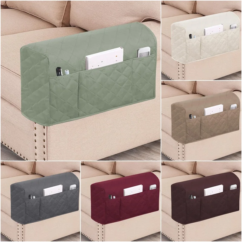 

2pcs Solid Color Sofa Armrest Covers Removable Stretch Furniture Arm Protector Washable Portable Storage Bag for Living Room