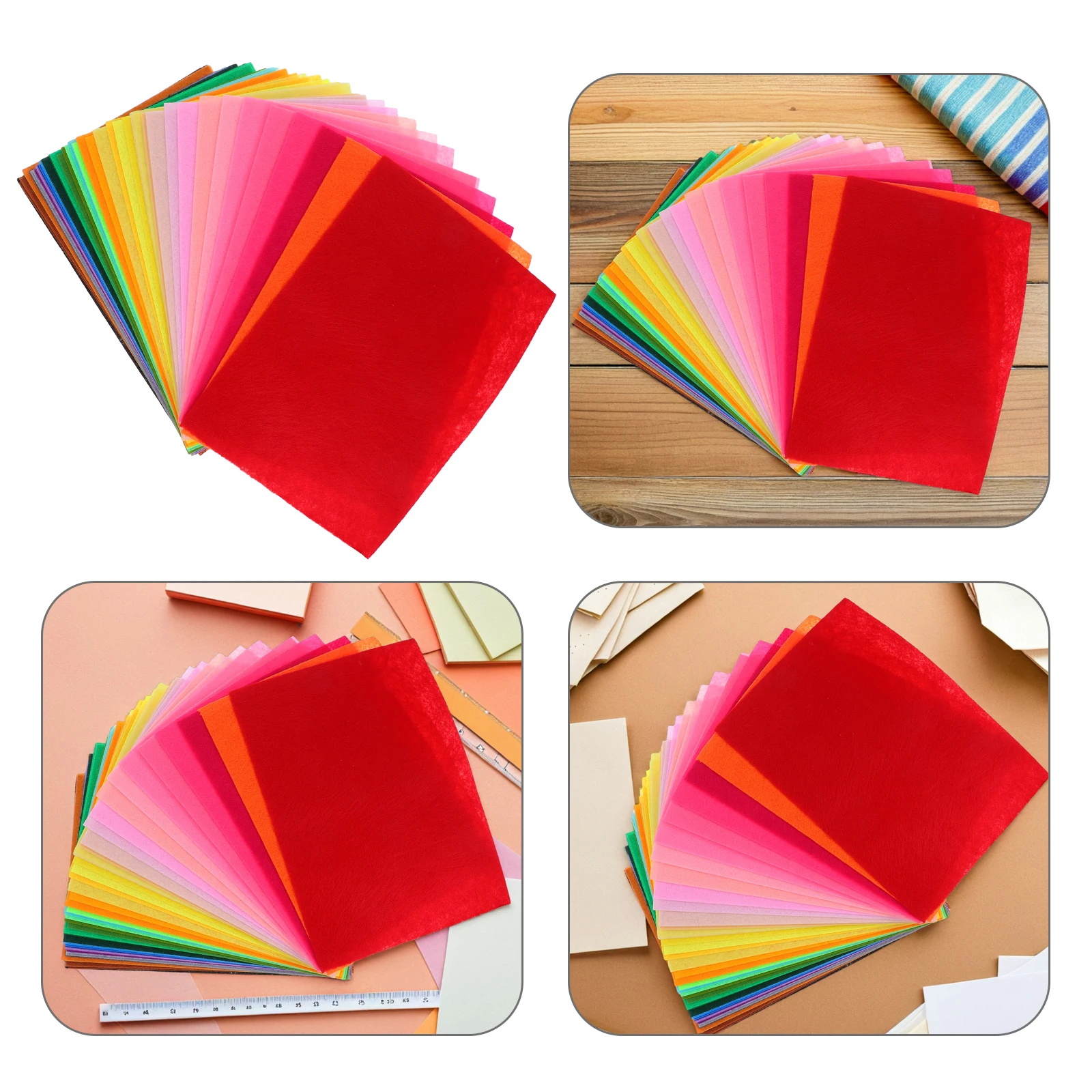 

50Pcs Colorful Felt Fabric Sheets Non-Woven DIY Craft Material for Home Decor Projects Colorful Felt Pads