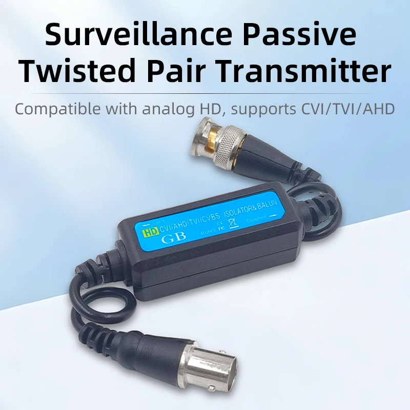 HD CCTV Ground Loop Isolator BNC Male to Female, AHD CVI TVI CVBS Video Anti-interference Filter for Coaxial Camera