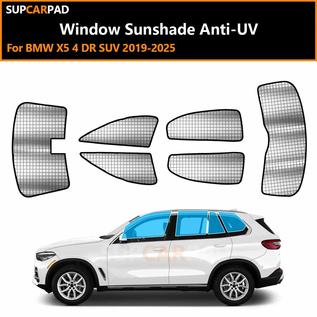 

Для BMW X5 4-дверный внедорожник 2019-2025: Индивидуальные солнцезащитные шторки на окна автомобиля, анти-УФ, козырьки-дефлекторы, аксессуары