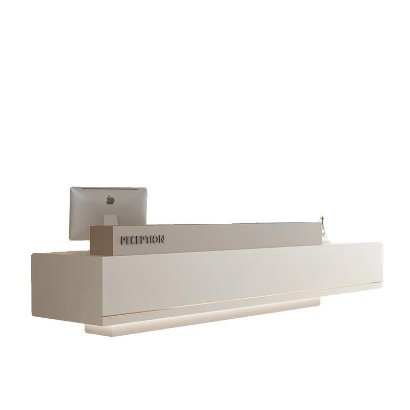 Brown Luxury Reception Desks Cheap Design Storage Drawer White Reception Desks Modern Tall Long Empfangs Tresen Office Furniture
