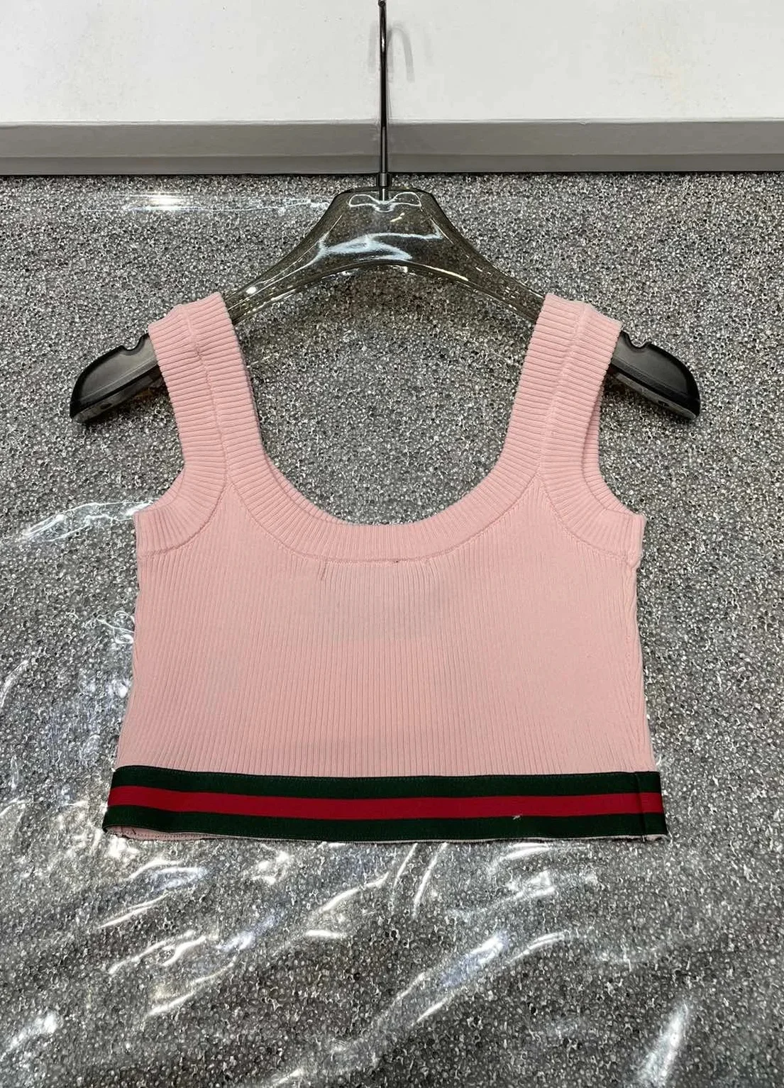 

Summer Women's Top New Short Knitted Tank Top Solid Color Sleeveless Shirt European and American Style Women's Wear